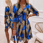 👗 50% DE RÉDUCTION ⏰ Robe trapèze à col en V & ourlet à volants, imprimé floral – Fluide, légère – parfaite pour l’été, la plage ou un look romantique 🌸