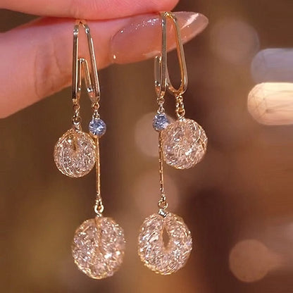 💎✨🔥 50% OFF – Artificial Crystal Tassel Earrings (Drop Style) | Face-Flattering Length, Anti-Tarnish, Dress Up or Down