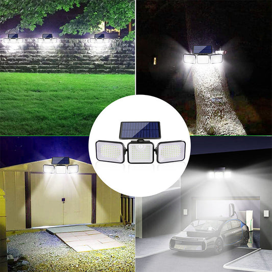 ☀️🏡✨ PROMO -50% ! Lampe Solaire 3 Têtes avec Détecteur de Mouvement – Ultra-Brillante, Réglable & Résistante aux Intempéries (Noir)