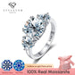 ✨ Bague de Fiançailles Trois Pierres en Moissanîte – Grade D VVS1 – 2,0 ct + 0,5 ct × 2 – Certifiée & Écrin Cadeau 🎁