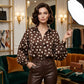 Chemise à pois pour femme avec boutons