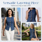 Women's Sleeveless Stretch Denim Vest
