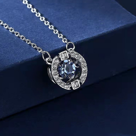 ⏳💎📿 Collier Danse en Strass Étincelant – Anti-Transpiration, Pierre Mobile & Halo de Cristaux (6 Couleurs, Chaîne O)