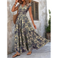 🍁 PROMO LIMITÉE 50% DE RÉDUCTION ! ✨ Robe Longue Femme – V, Imprimé Floral, Taille Froncée ✨