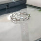 💍✨ PROMO -50% ! Bague Ouverte en Zircon Cubique – Design Réglable, Style Chaîne Papier & Finition Argent (Sans Taille Fixe)