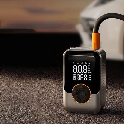 🔧 Gonfleur de Pneus Portable – Compresseur d’Air Intelligent – Batterie 3000 mAh & Type-C – Arrêt Automatique & Éclairage LED pour Urgences Routières 🛞