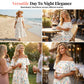 👗 57 % DE RÉDUCTION EN CE MOMENT ! 🌸 Robe longue à manches courtes et épaules dénudées – Imprimé floral, corsage à volants et poches dissimulées ✨