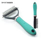 🐾✨🐶 OFFRE SPÉCIALE -50% ! Brosse de Toilettage Double Face pour Chiens & Chats – 2 Côtés, Manche Ergonomique (Orange/Vert)