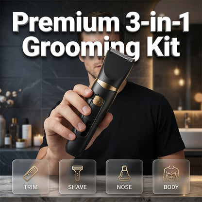 ✨🪒 PROMO LIMITÉE 50% ! Tondeuse Électrique 3 en 1 – Tête Tondeuse, Épilateur Nez/Oreilles & Coupe-Corps, Rechargeable USB, Acier Inoxydable, Parfaite pour Hommes & Femmes 🎁