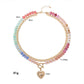 ✨📿🔥 PROMO -50% ! Collier Superposé Arc-en-Ciel Bohème – Chaîne Dorée, Perles Colorées & Cœur (Doré, 38+5 cm)