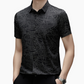 👔🎨💼 PROMO -50% ! Chemise Homme à Col & Manches Courtes – Motif Géométrique Abstrait, Tissu Léger & Infroissable (Noir/Blanc, M-2XL)