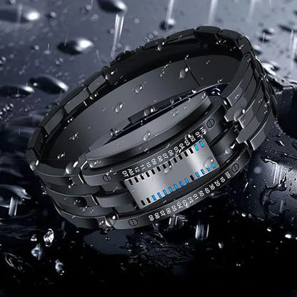 ⌚✨⚡ PROMO LIMITÉE -50% ! Montre Binaire Homme – Affichage LED Bleue, Bracelet Acier Inox, Sportif & Élégant (Style Moderne)