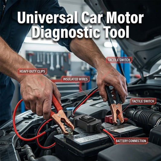 Outil de Diagnostic Universel pour Moteurs Auto – Compatible 12V, Pinces Cuivre & Test Instantané (Noir-Rouge)