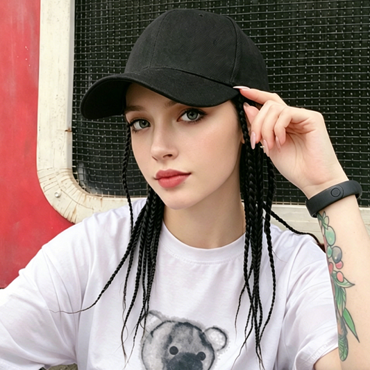 Casquette de Baseball avec Tresses Attachées