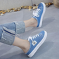 📢⏰👟 PROMO -50% ! Baskets Mules en Jean pour Femme – Style Effiloché, Semelle PVC & Confort Maxi (Bleu/Blanc/Noir, 36-43)
