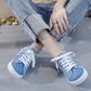 📢⏰👟 PROMO -50% ! Baskets Mules en Jean pour Femme – Style Effiloché, Semelle PVC & Confort Maxi (Bleu/Blanc/Noir, 36-43)