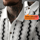 👔✨🍂 PROMO LIMITÉE -50% ! Chemise Homme Rétro Motif Géométrique Tricoté – Respirante, Col Contrasté (Blanc/Café, S-XXL)