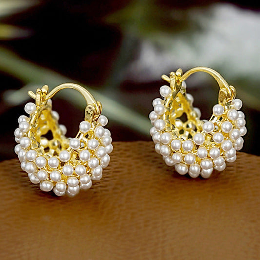 💎 50% DE RÉDUCTION! ✨ Boucles d'Oreilles Anneaux Perles Fausses – Éclat Élégant, Légèreté & Parfaites Pour Un Look Chic Au Quotidien 👂