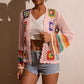 Top Crochet Manches Longues Évidé Rétro