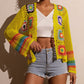 Top Crochet Manches Longues Évidé Rétro