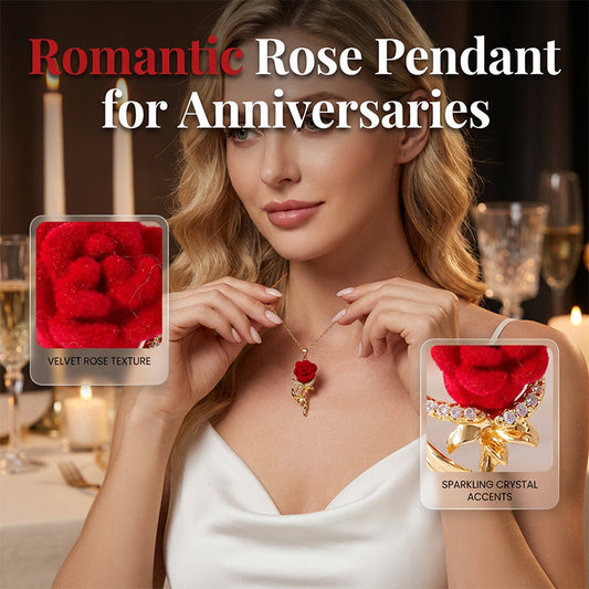 ⏳ Offre Spéciale Limité dans le Temps ⏰ Pendentif Rose Rouge Élégant – Design Délicat, Hypoallergénique & Parfait pour l'Élégance Quotidienne ou en Cadeau ✨