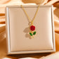 🌹 Collier élégant avec pendentif rose