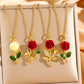 🌹 Collier élégant avec pendentif rose