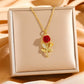 🌹 Collier élégant avec pendentif rose