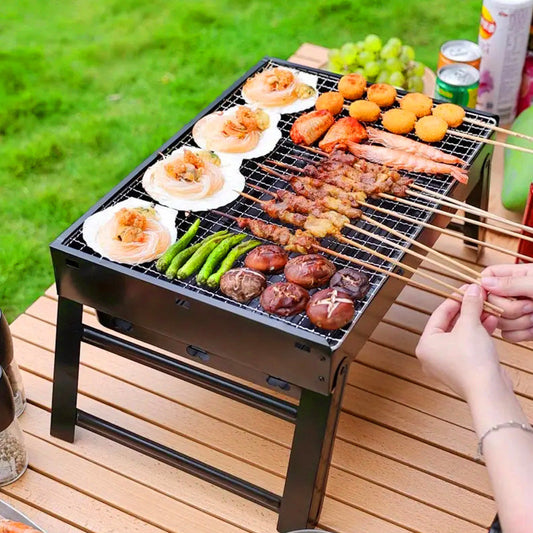 📢🔥⏰ PROMO -50% ! Barbecue Pliable & Portable avec Tiroir et Support – Compact, Inox, pour Camping/Pique-nique (2 Tailles)