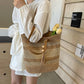 Sac bandoulière pour femme en paille tissée pour la plage