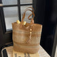 Sac bandoulière pour femme en paille tissée pour la plage