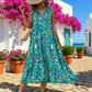 👗🌸☀️ PROMO -50% EN CE MOMENT ! Robe Midi à Volants sans Manches – Imprimé Abstrait, Coupe Fluide (7 Couleurs, S-XL)