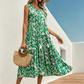 👗🌸☀️ PROMO -50% EN CE MOMENT ! Robe Midi à Volants sans Manches – Imprimé Abstrait, Coupe Fluide (7 Couleurs, S-XL)