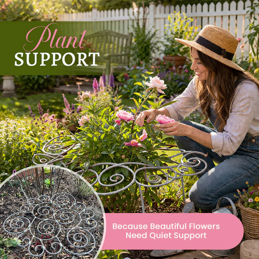 💐🌹🌿 PROMO -50% ! Support Anti-Chute pour Plantes – Fer Robust, Design Spiralé (3 Tailles, Gris Argenté)