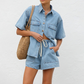 ✨ Ensemble Chemise & Short en Denim - Confort Décontracté ! ✨