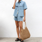 ✨ Ensemble Chemise & Short en Denim - Confort Décontracté ! ✨