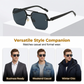 Lunettes de soleil géométriques polygonales stylées pour homme