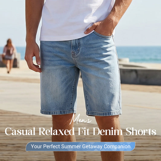 🔥50 % DE RÉDUCTION  💨Short en jean décontracté à la coupe ample pour homme👖