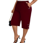 👖 PROMO LIMITÉE 50% DE RÉDUCTION ! ✨ Pantalon Capri Femme – Taille Élastique, Coupe Genou, Confort 🌿
