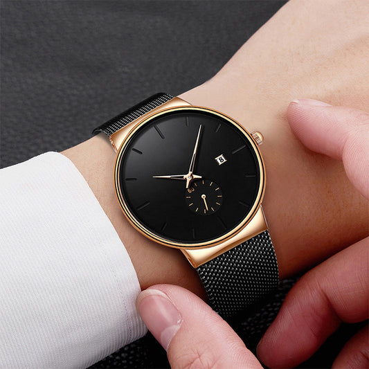 ⌚✨ PROMO LIMITÉE -50% ! Montre Homme Minimaliste – Quartz, Acier Inoxydable, Étanche 30m, Verre Minéral, 40mm, 72g