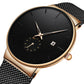 ⌚✨ PROMO LIMITÉE -50% ! Montre Homme Minimaliste – Quartz, Acier Inoxydable, Étanche 30m, Verre Minéral, 40mm, 72g