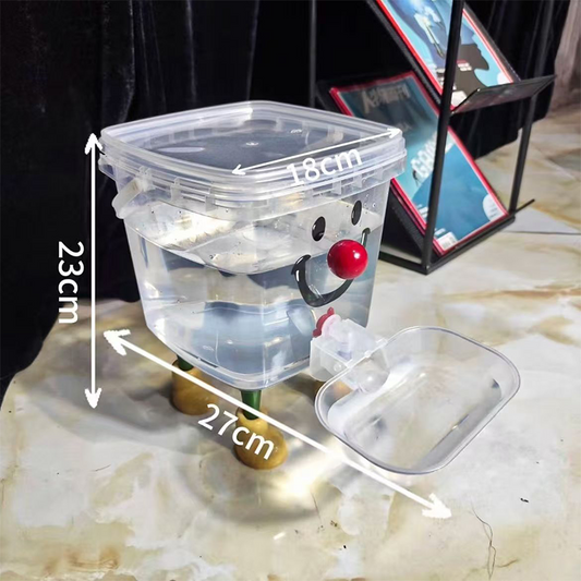 📢⏰🐾 PROMO -50% ! Distributeur d'Eau pour Animaux Grande Capacité – 3L ou 5L, Système Gravité, Transparent, Sans Électricité, Facile à Nettoyer (Nez Rouge/Jaune)