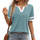 📢📢 50% DE RÉDUCTION !! ⏰ T-shirt à manches courtes à couleurs contrastées pour femme
