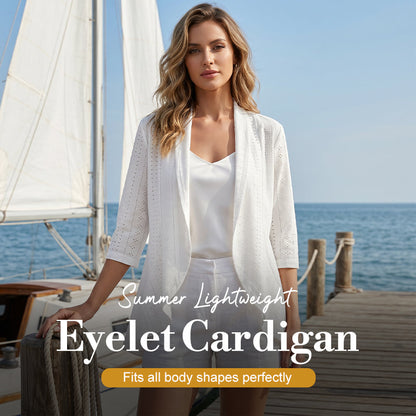 🌼Vente Estivale🔥Cardigan Léger à Œillets pour Femme