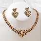 Ensemble de bijoux imprimé léopard pour femme