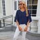 🔥Vente Flash -50%🔥Blouse Élégante en Mousseline Unie à Manches Mi-Longues