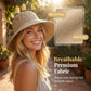 👒🔥 PROMO -50% ! Chapeau de Soleil Femme Larges Bords – Protection 360° Visage Oreilles Cou, Tissu Respirant Premium Doux Peau, Flexible Enroulable Voyage, Nœud Ruban Élégant · 3 Coloris · 55-57cm ✨