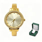 Montre Bracelet Dorée pour Femme avec Lunette en Strass