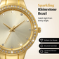 Montre Bracelet Dorée pour Femme avec Lunette en Strass