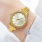 Montre Bracelet Dorée pour Femme avec Lunette en Strass